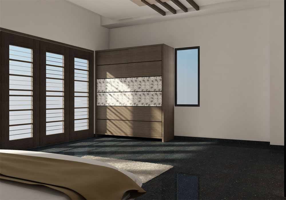 INTERIOR OF MASTERBEDROOM, Monoceros Interarch Solutions Monoceros Interarch Solutions غرفة نوم أبلكاش خزانة الملابس