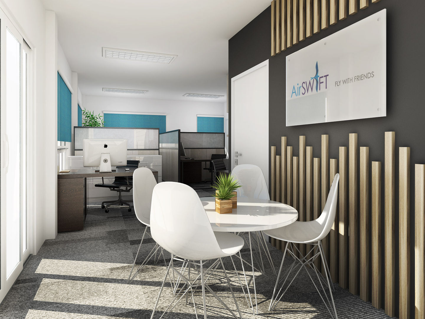 Airline Office, KONCEPTO INTERIOR DESIGN STUDIO KONCEPTO INTERIOR DESIGN STUDIO Modern study/office