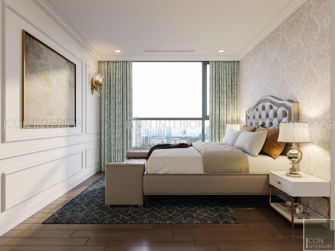 NGÔI NHÀ NUÔI DƯỠNG TÌNH YÊU - Thiết kế căn hộ ấn tượng tại Vinhomes Central Park, ICON INTERIOR ICON INTERIOR Klassische Schlafzimmer