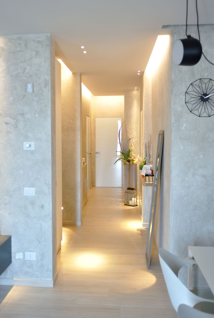 CASA VR, Bima Progetti Bima Progetti Ingresso, Corridoio & Scale in stile minimalista Cemento textures parete,colori delle pareti