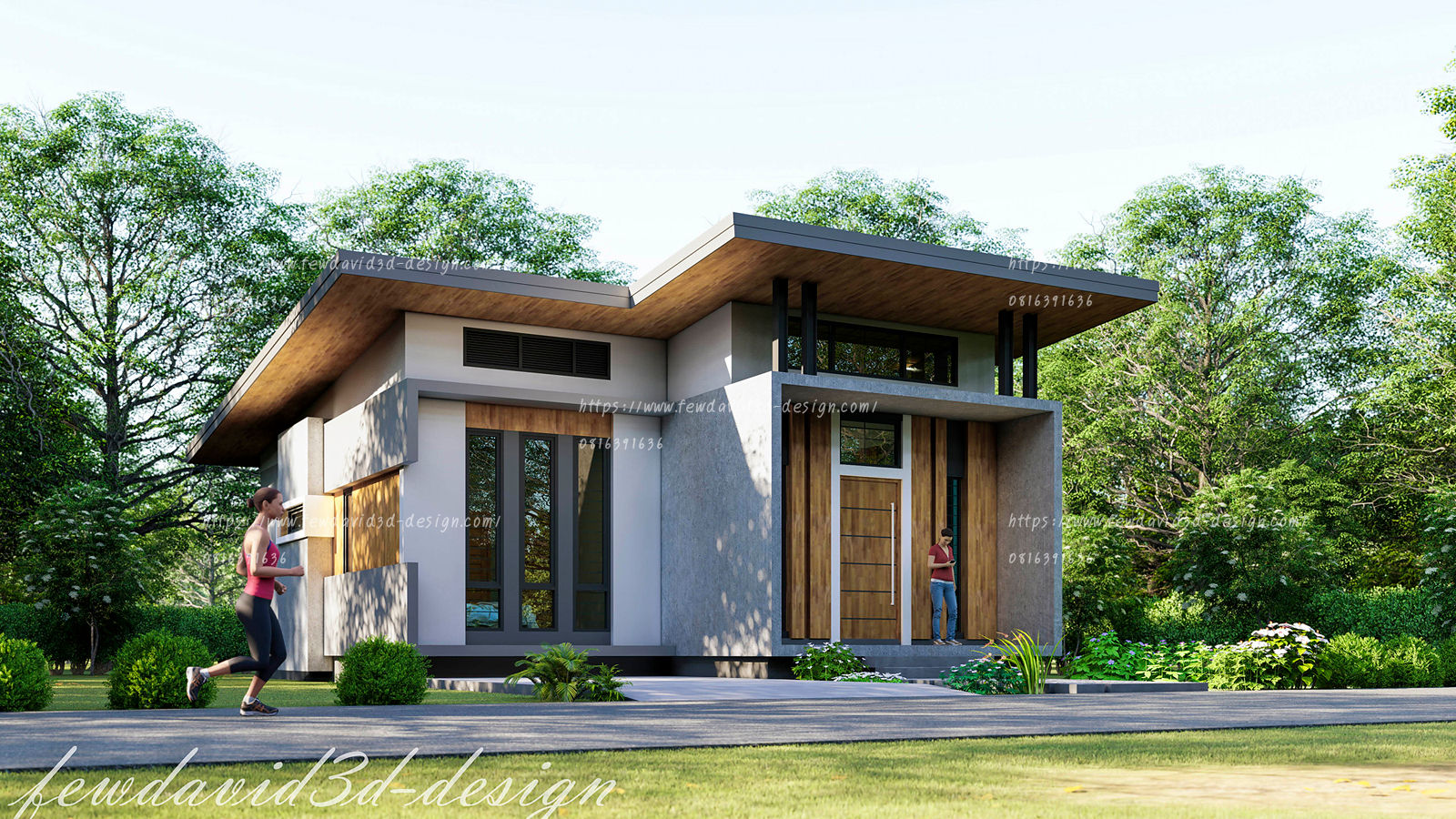 บ้านพักอาศัยชั้นเดียว อ.เมือง จ.ลพบุรี คุณดารารัตน์ฯ, fewdavid3d-design fewdavid3d-design Casas unifamilares