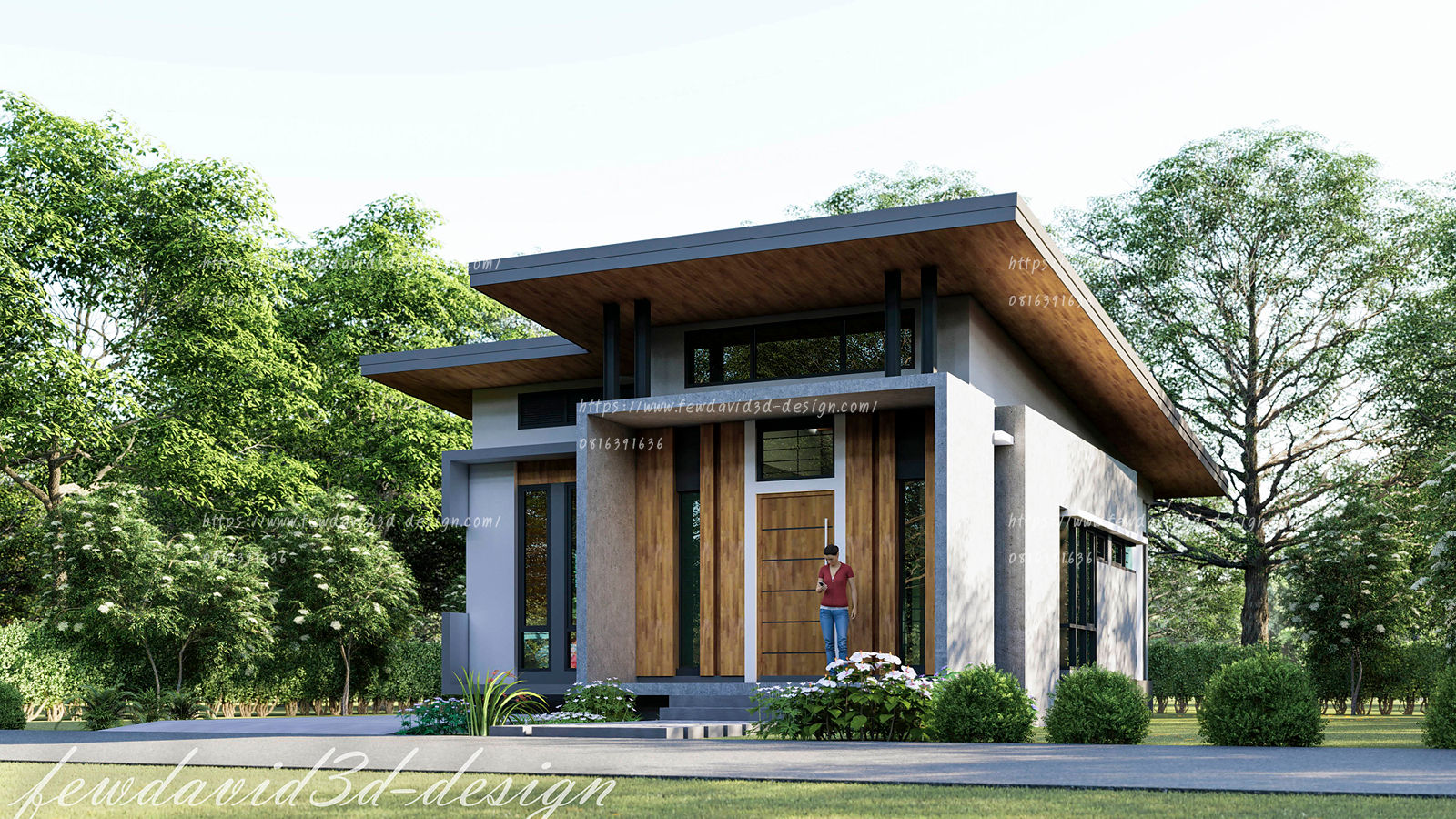 บ้านพักอาศัยชั้นเดียว อ.เมือง จ.ลพบุรี คุณดารารัตน์ฯ, fewdavid3d-design fewdavid3d-design منزل عائلي صغير