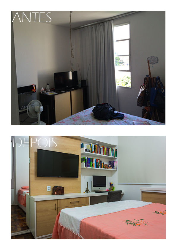 Antes e depois do quarto Joana Rezende Arquitetura e Arte