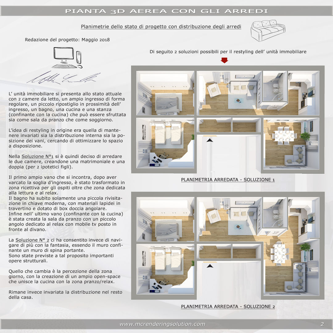Planimetrie Di Appartamenti Angolari Con 2 Camere Da Letto