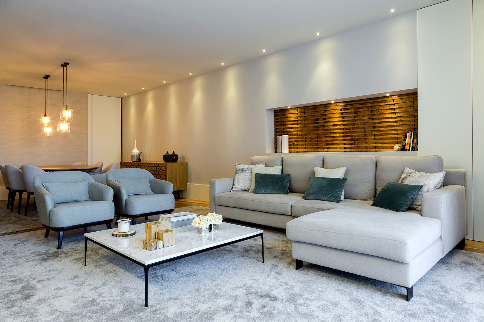 SALAS E SUITE DE T3 EM BRAGA - PROJETO TGV INTERIORES, TGV Interiores TGV Interiores Living room