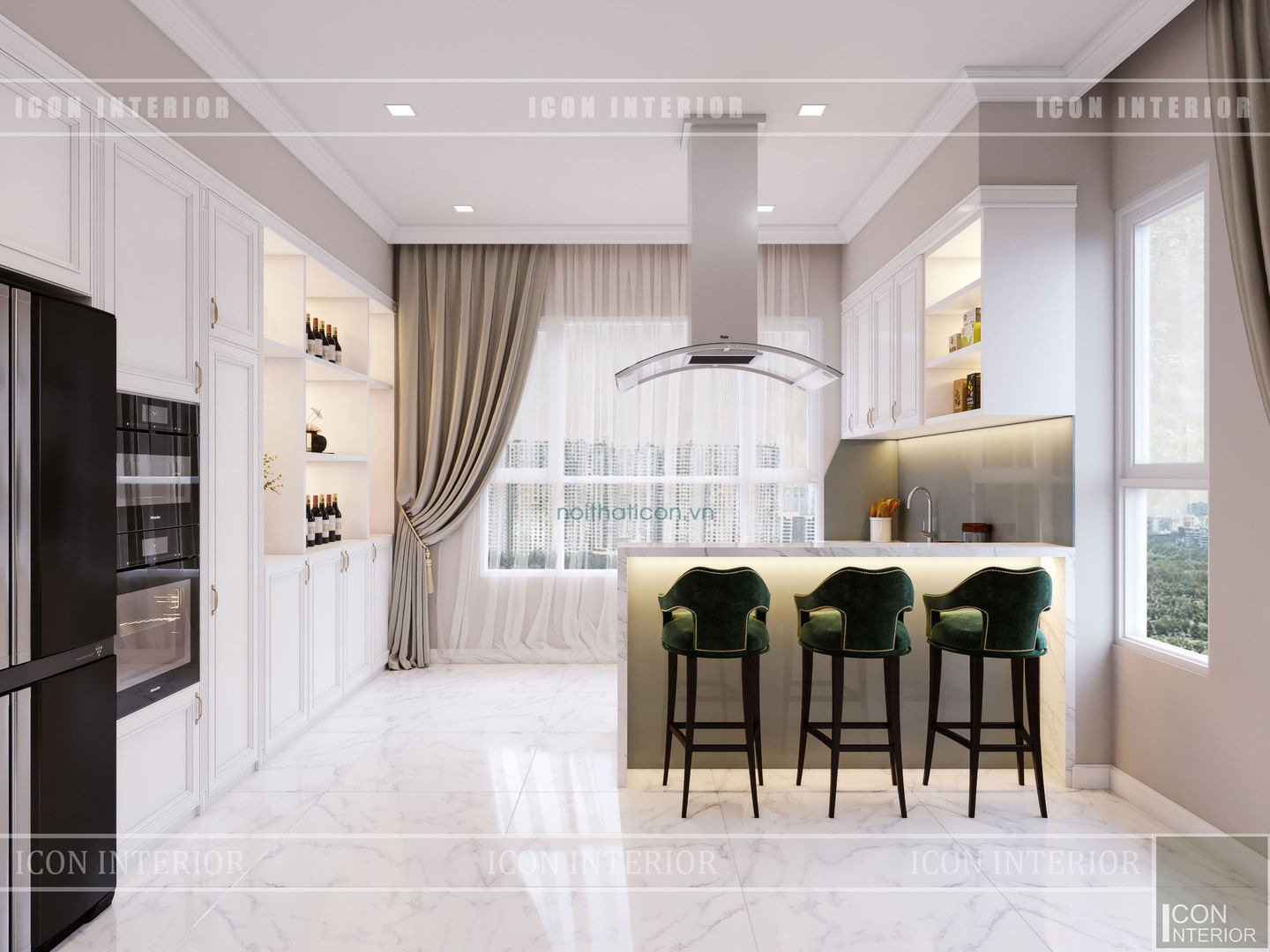 Thiết kế căn hộ cao cấp sang trọng mang phong cách Tân Cổ Điển, ICON INTERIOR ICON INTERIOR مطبخ