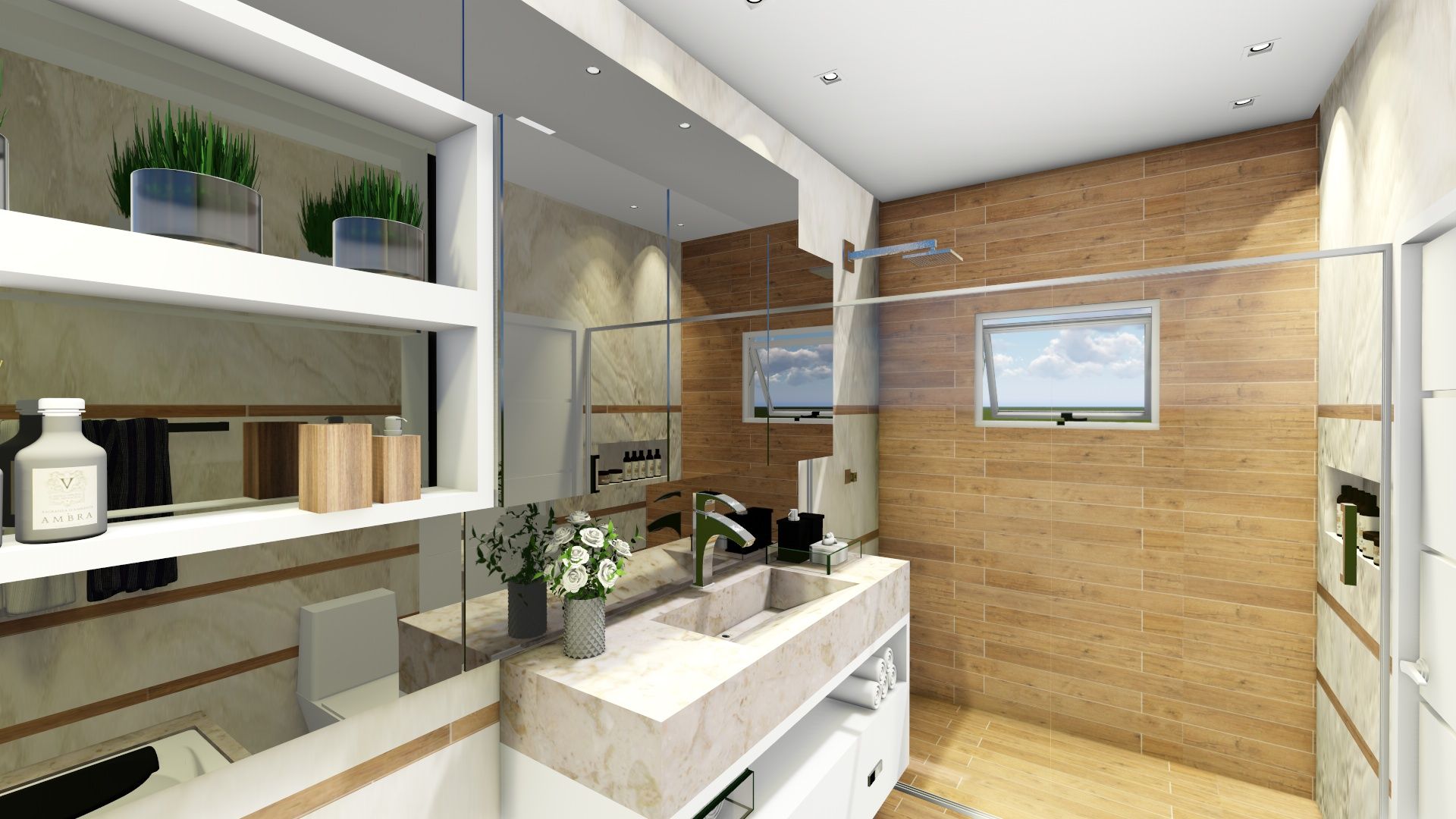 Projeto Banho Suite Casal, Carla Maldaner Home&Design Carla Maldaner Home&Design Modern bathroom