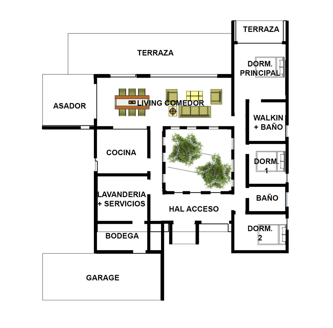 Proyecto Casa (Moderna o Mediterránea) 150m2, Constructora Rukalihuen Constructora Rukalihuen Ahşap ev Ahşap Ahşap rengi