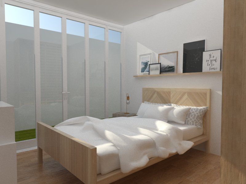 Diseño interior de departamento, 78metrosCuadrados 78metrosCuadrados 北欧スタイルの 寝室