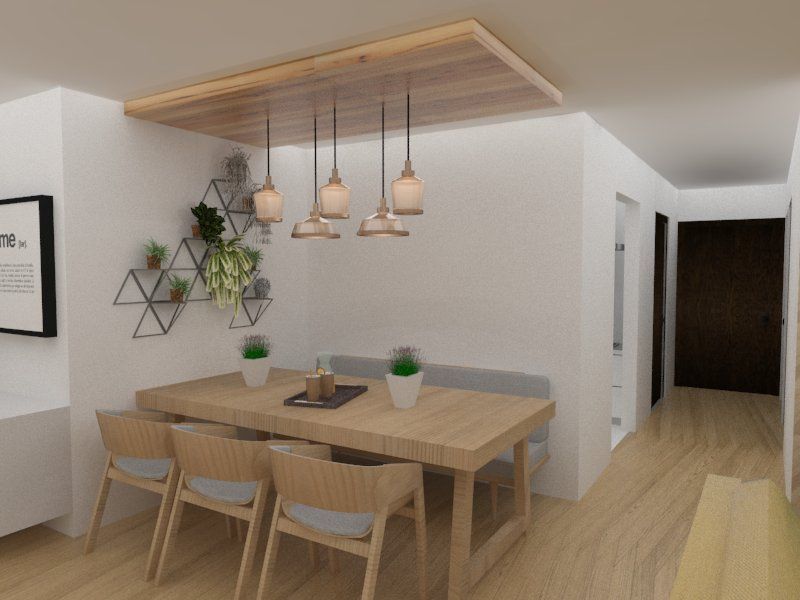 Diseño interior de departamento, 78metrosCuadrados 78metrosCuadrados غرفة السفرة