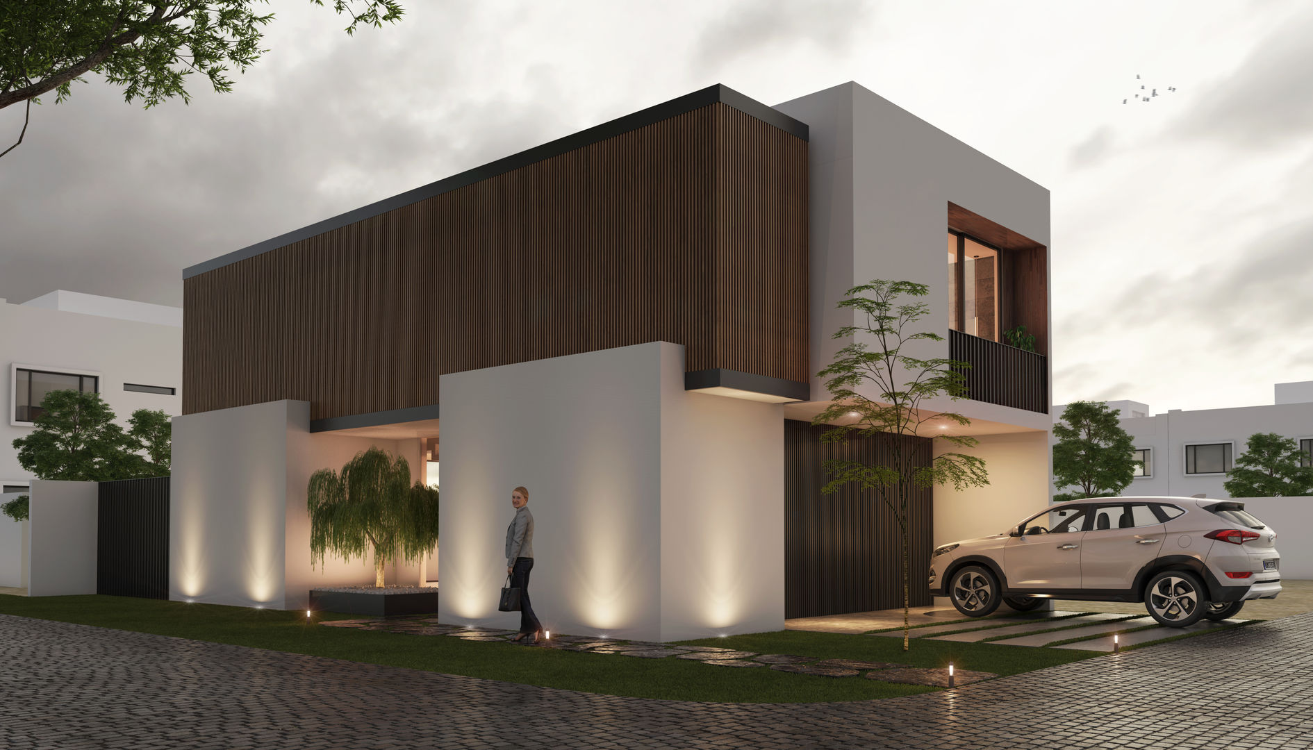 Fachada Stuen Arquitectos Casas unifamilares Madera Acabado en madera