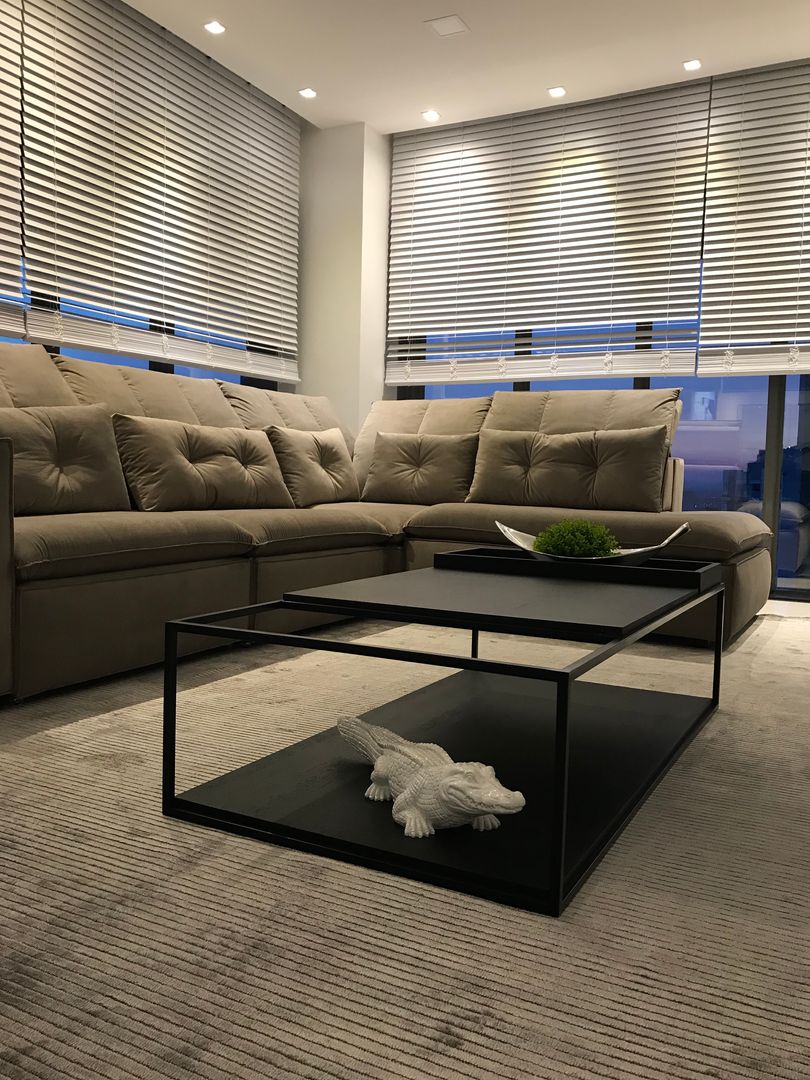 Apartamento Living Integrado, Danielle Barbosa DECOR|DESIGN Danielle Barbosa DECOR|DESIGN Modern living room