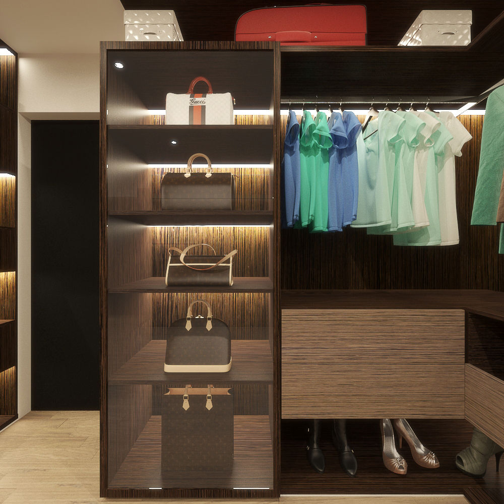 WESTCLIFF BEDROOM WALK IN CLOSET , Linken Designs Linken Designs غرفة نوم خشب Wood effect