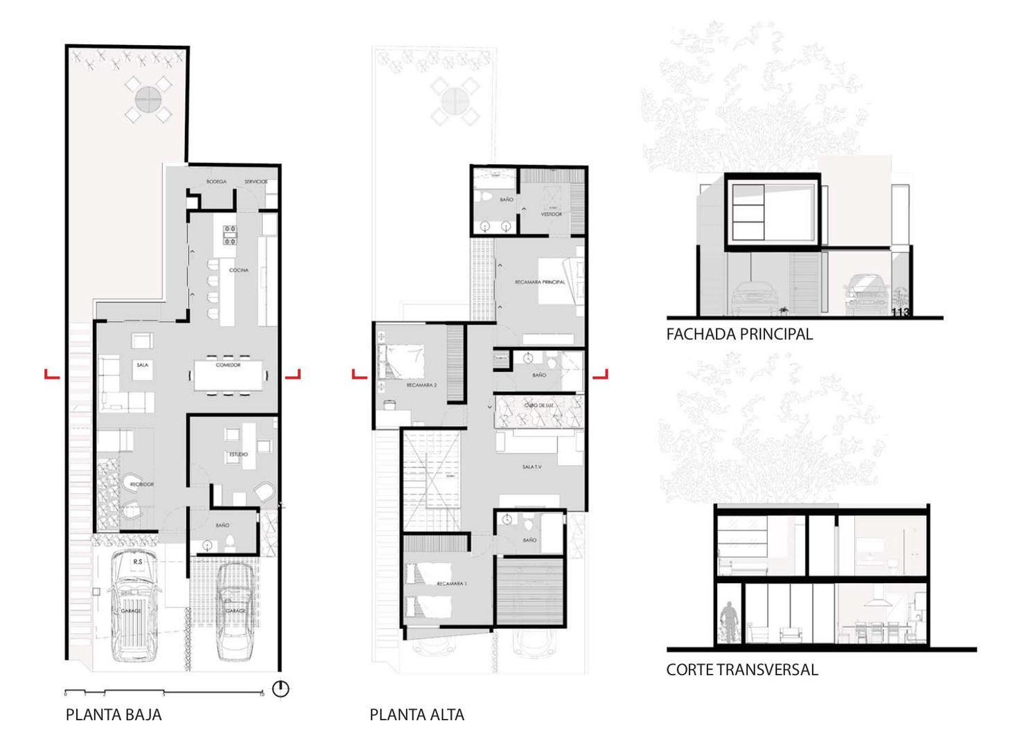 homify Casas unifamiliares Madera Acabado en madera recámara,jardín,árbol