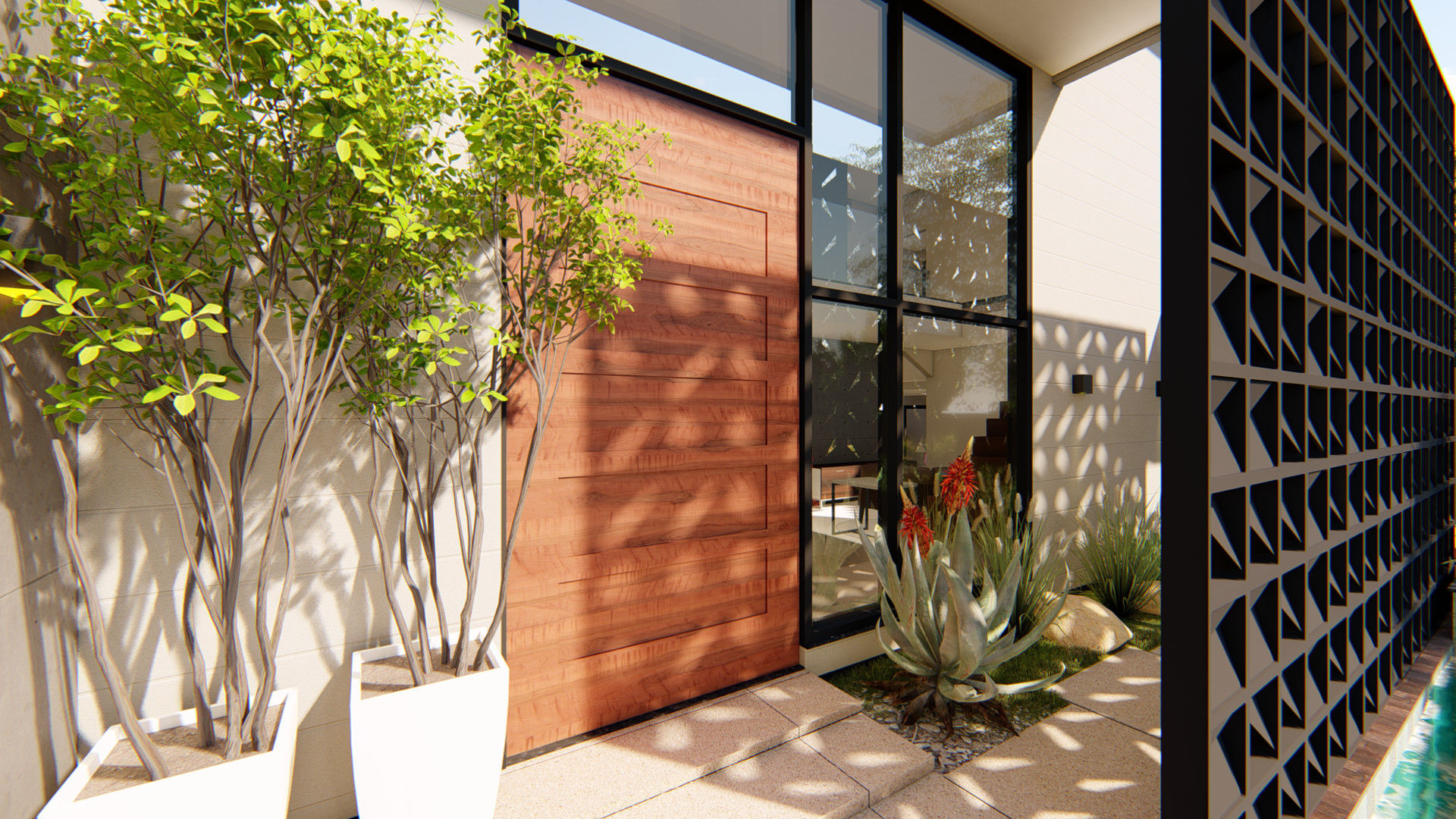 Residência JR, IEZ Design IEZ Design Front doors Wood Wood effect