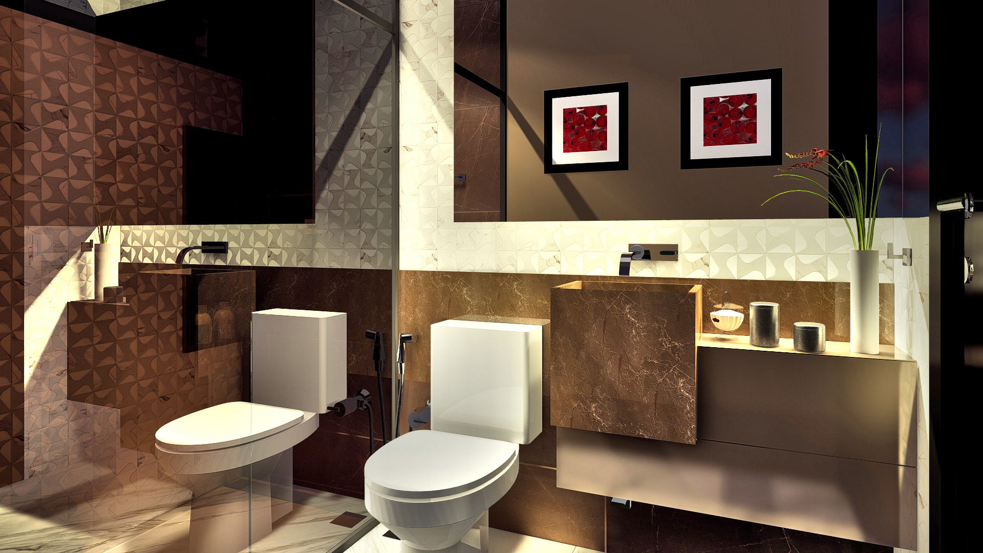 Lavabo IEZ Design Casas de banho modernas Mármore
