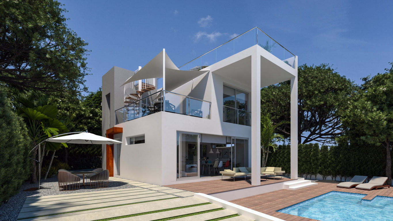Luxury Villa at La Nucía, Alicante, Pacheco & Asociados Pacheco & Asociados Modern home alicante,new work building,open living room