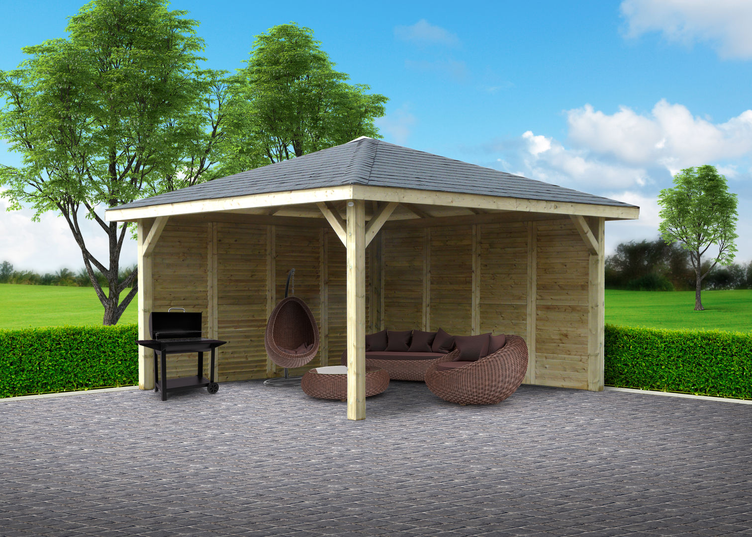 Gazebo e pergole da giardino, ONLYWOOD ONLYWOOD Taman Klasik Kayu Wood effect