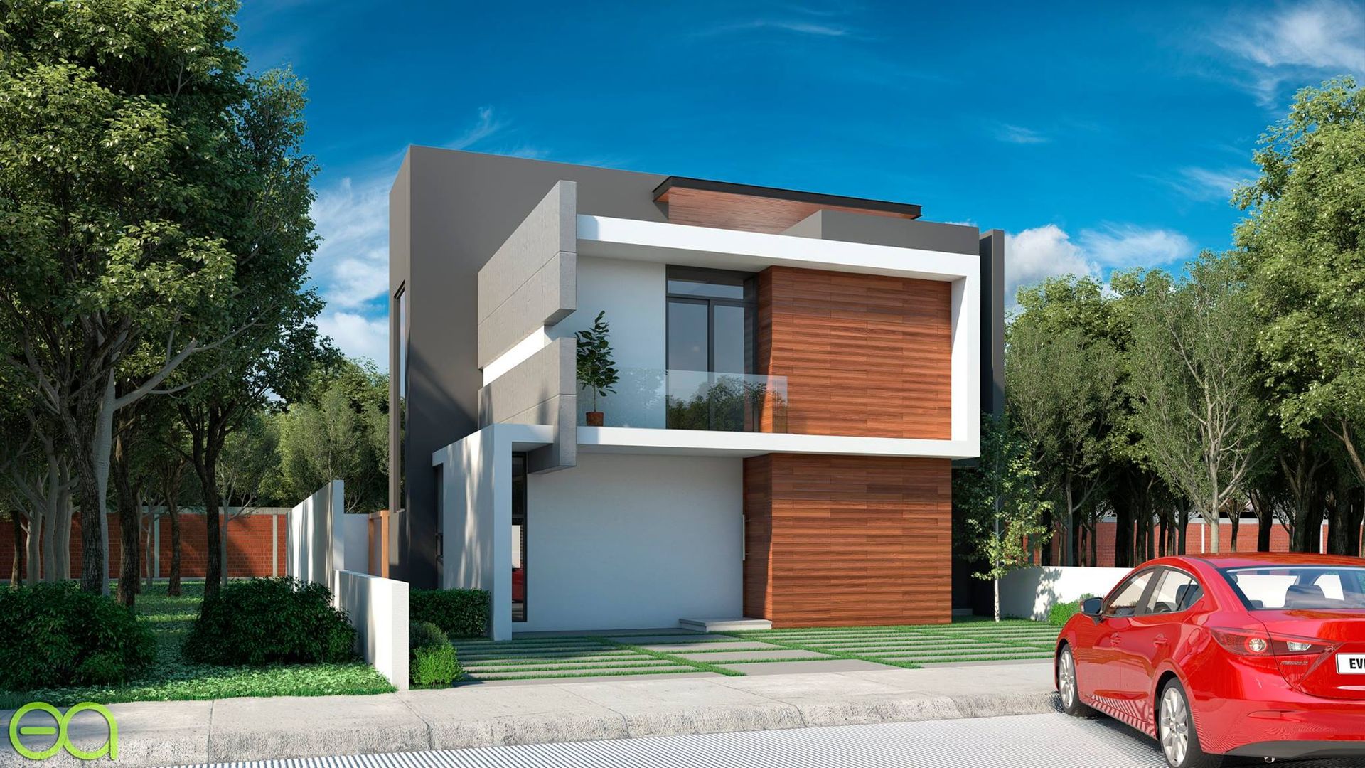 Fachada exterior homify Parcelas de agrado Concreto