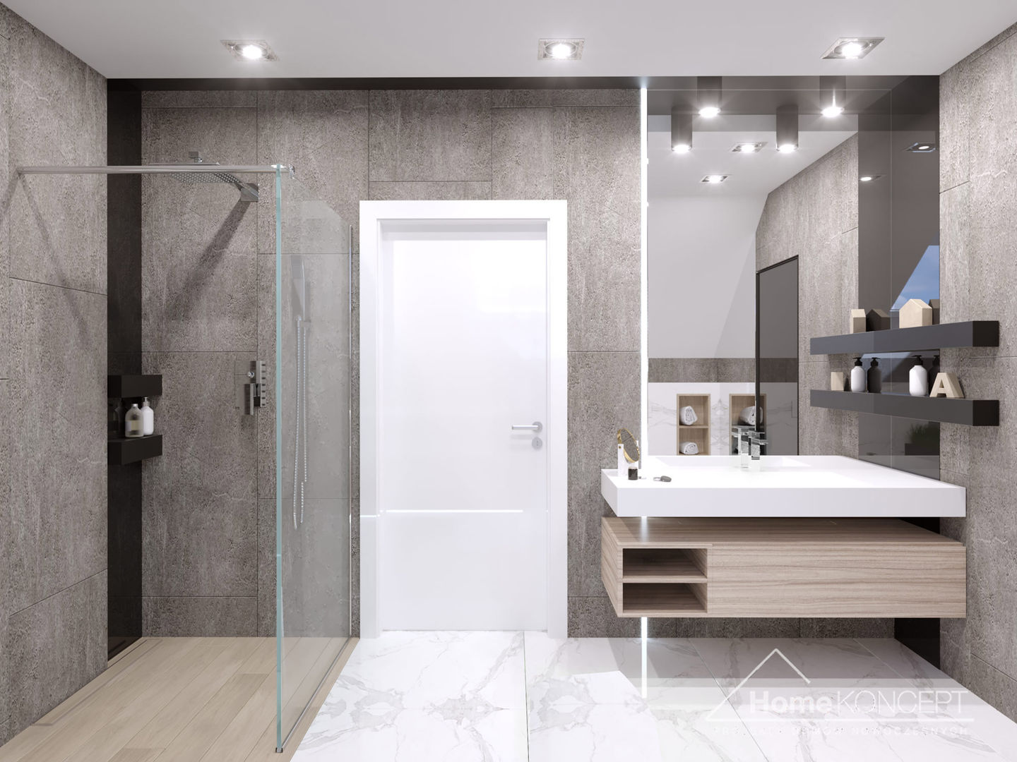 Projekt domu HomeKONCEPT 50, HOMEKONCEPT | Projekty Domów Nowoczesnych HOMEKONCEPT | Projekty Domów Nowoczesnych Modern Banyo