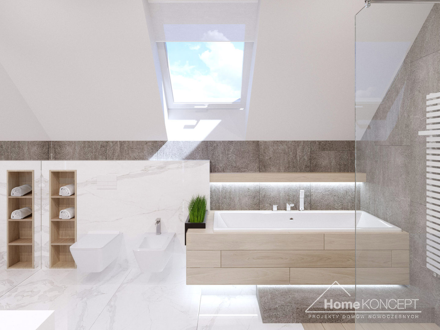 Projekt domu HomeKONCEPT 50, HOMEKONCEPT | Projekty Domów Nowoczesnych HOMEKONCEPT | Projekty Domów Nowoczesnych Modern bathroom