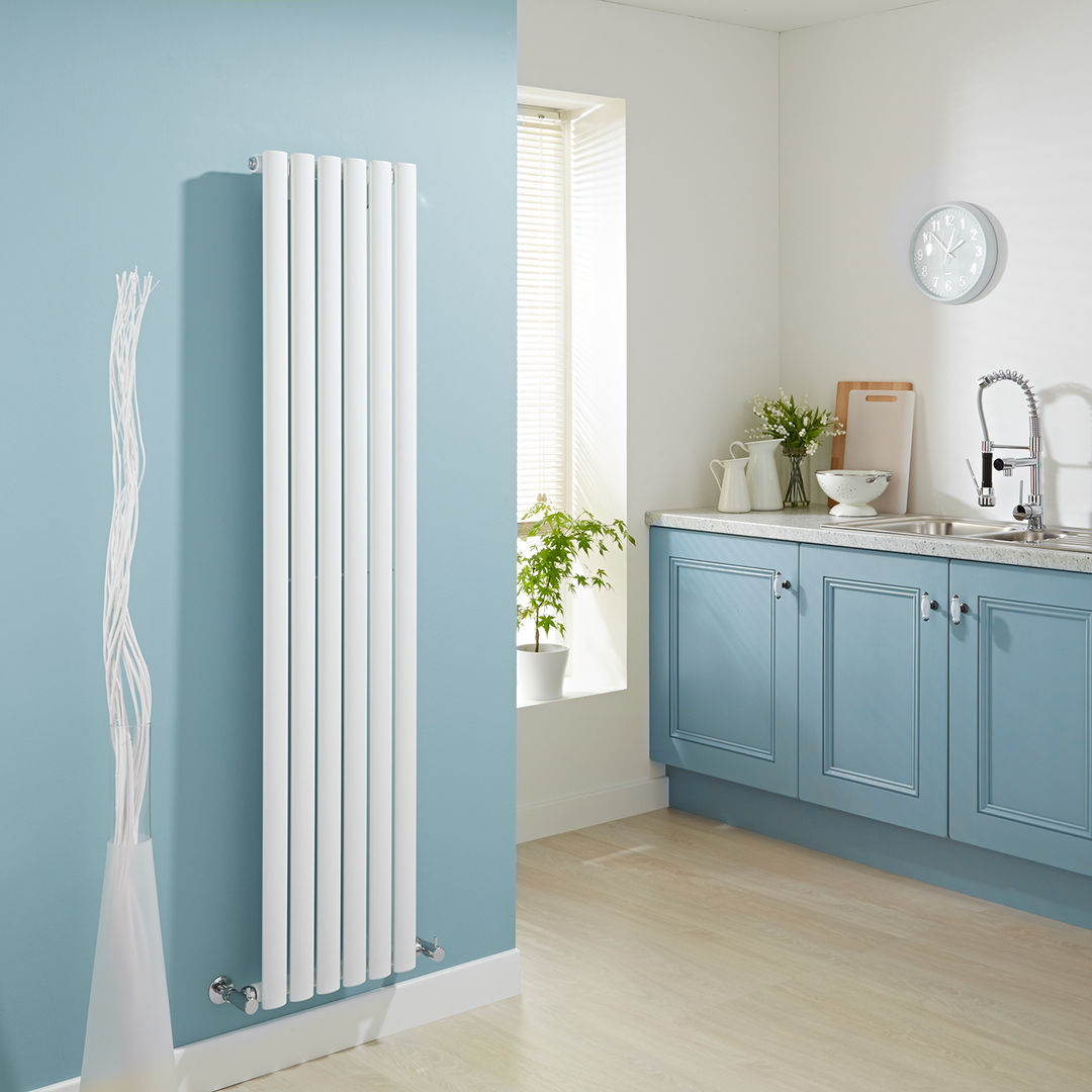 Milano Aruba White Vertical Designer Radiator homify Kitchen radiator