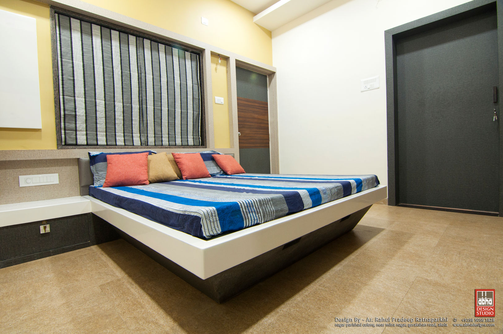 Interior of Residence for Mr. Chandrashekhar R, ABHA Design Studio ABHA Design Studio Minimalist bedroom Beds & headboards