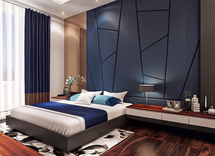 Red chocolate in blue Lighthouse Architect Indonesia Kamar Tidur Modern