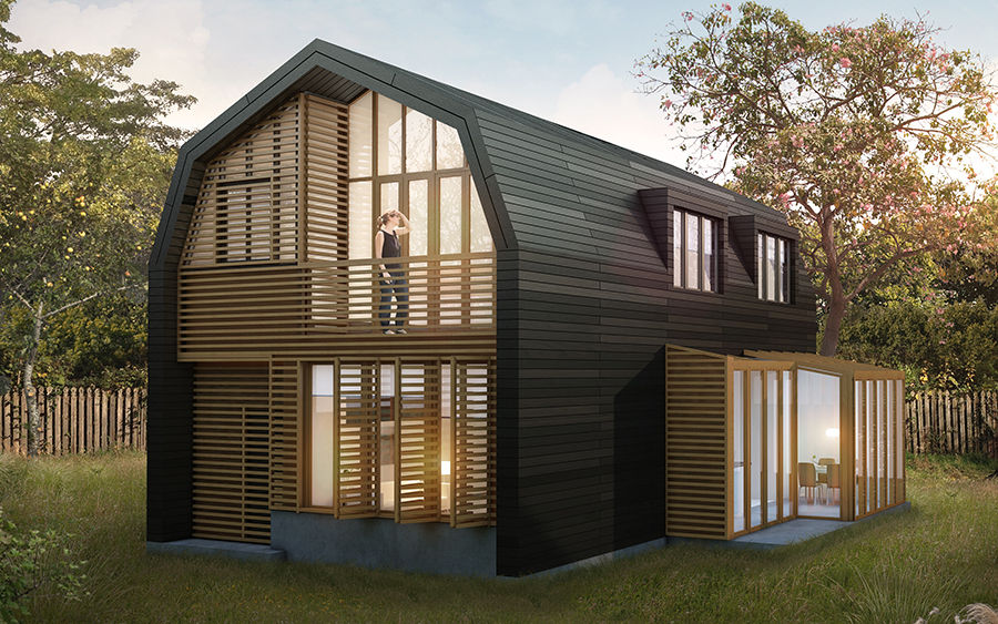 Duurzame houten villa Amsterdam-Noord, Puurbouwen Puurbouwen Casas modernas
