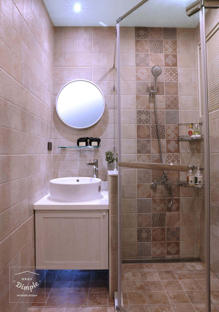 故事的故事-南法鄉村度假小屋, 酒窩設計有限公司 Dimple Interior Design 酒窩設計有限公司 Dimple Interior Design Country style bathroom Tiles
