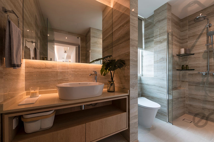 Design & Build: Melrose Condominium, erstudio Pte Ltd erstudio Pte Ltd Modern bathroom