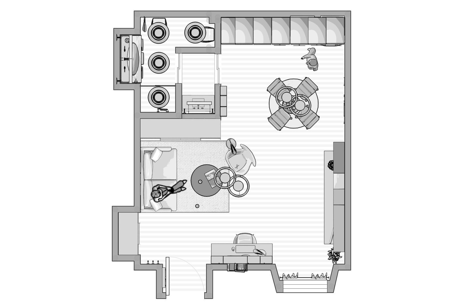 Monolocale a Milano, INTERNO 75 INTERNO 75 Гостиная в стиле модерн