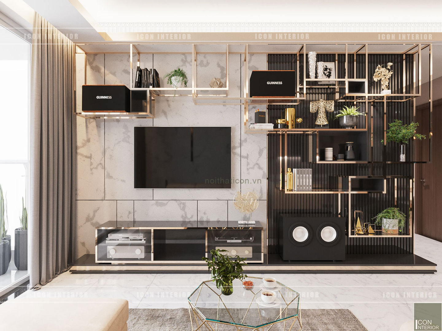 THIẾT KẾ CĂN HỘ VỚI NỘI THẤT PHONG CÁCH CHÂU ÂU - Sarica Condominium Sala, ICON INTERIOR ICON INTERIOR Salones de estilo moderno