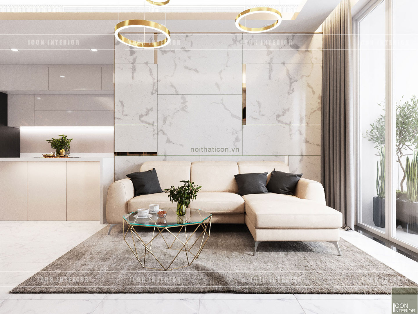 THIẾT KẾ CĂN HỘ VỚI NỘI THẤT PHONG CÁCH CHÂU ÂU - Sarica Condominium Sala, ICON INTERIOR ICON INTERIOR Livings modernos: Ideas, imágenes y decoración