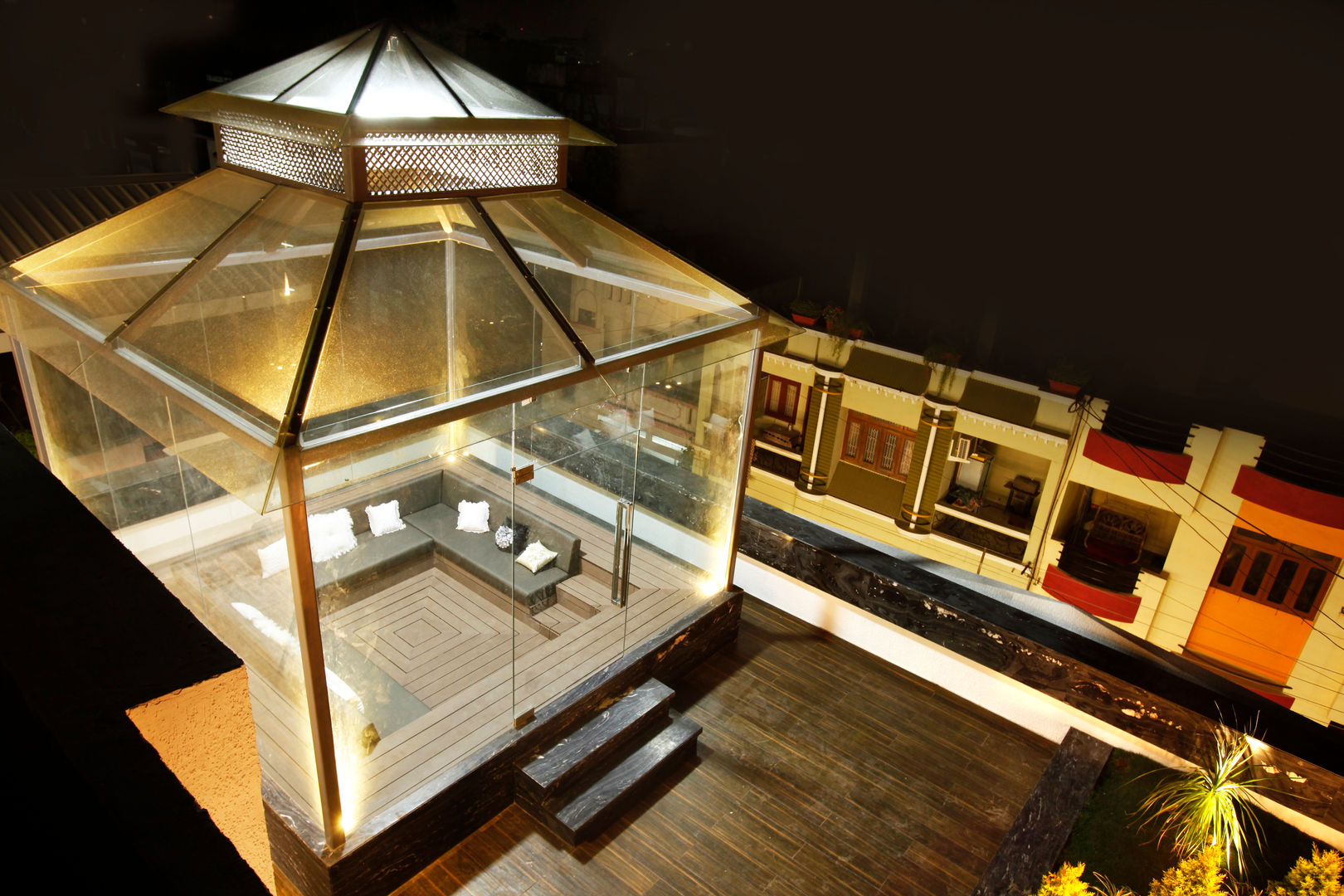 Mr Anil nahata's bungalow, Innerspace Innerspace Modern balcony, veranda & terrace