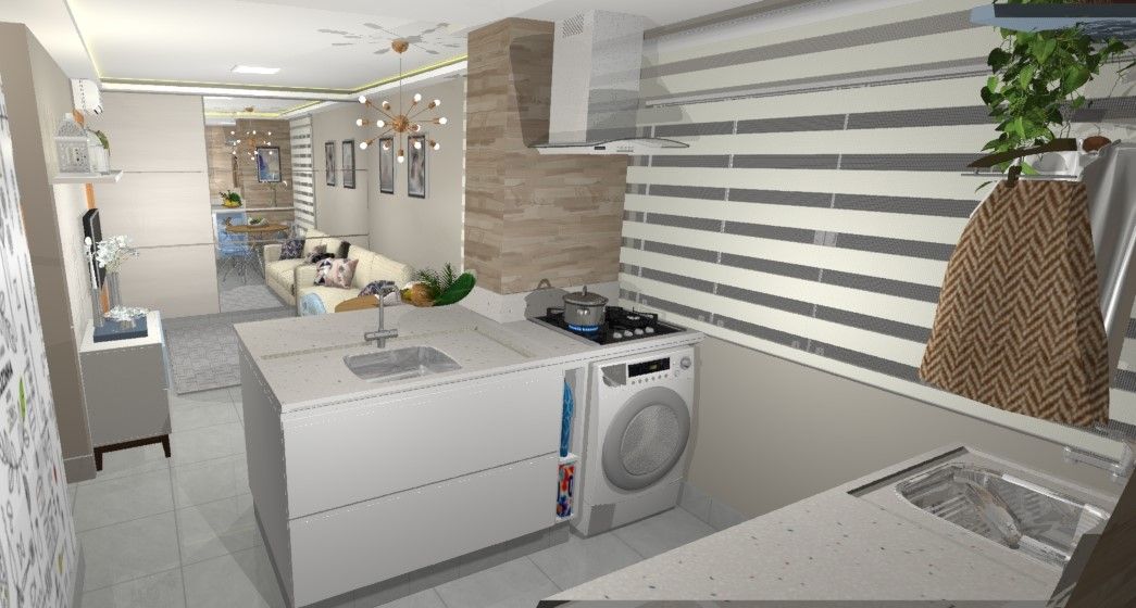 Apartamento Popular MRV, Arquiteta Elaine Silva Arquiteta Elaine Silva Muebles de cocinas