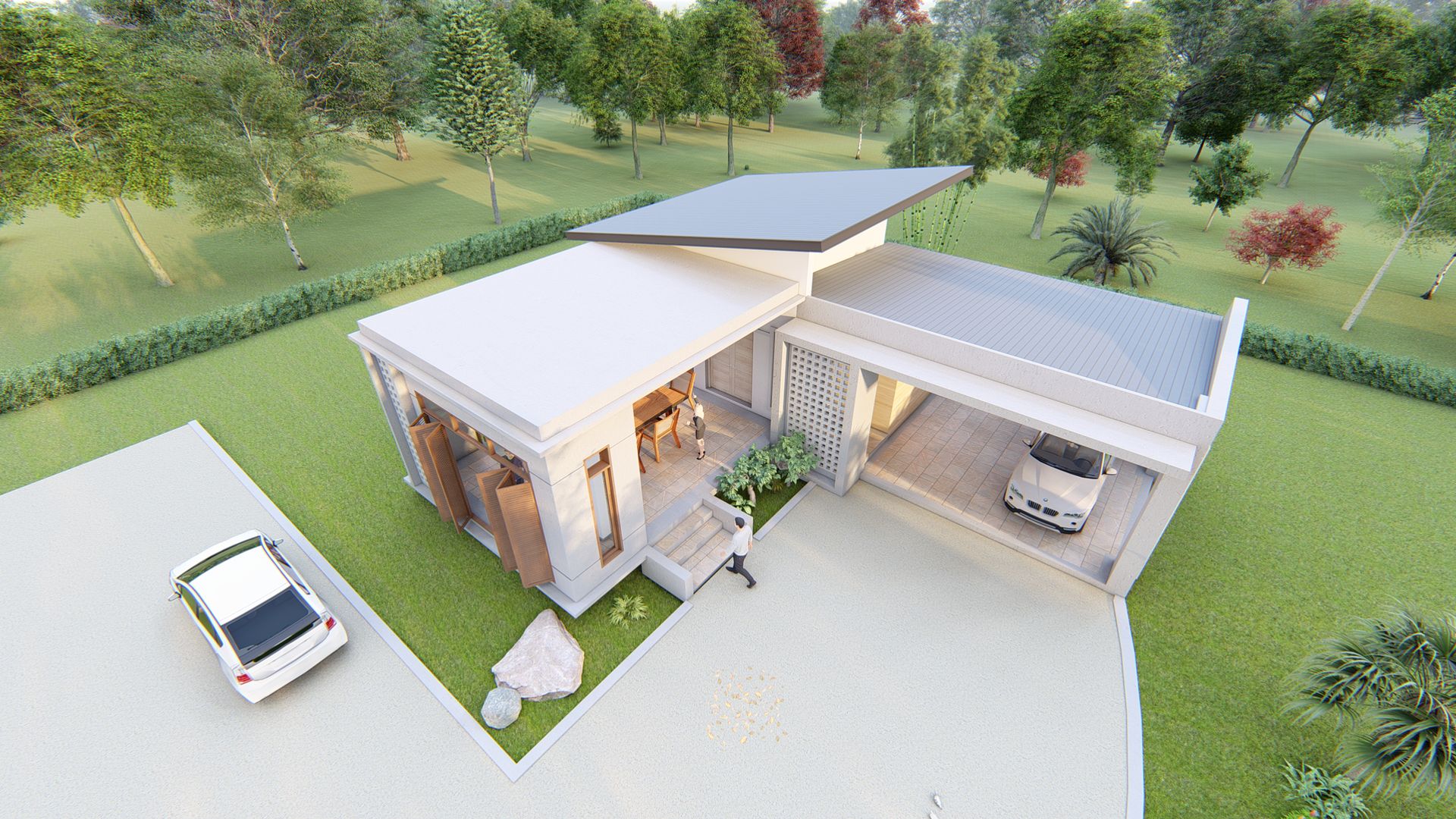 แบบบ้านพักอาศัย 1 ชั้น ค.ส.ล., Takuapa125 Takuapa125 Modern Houses