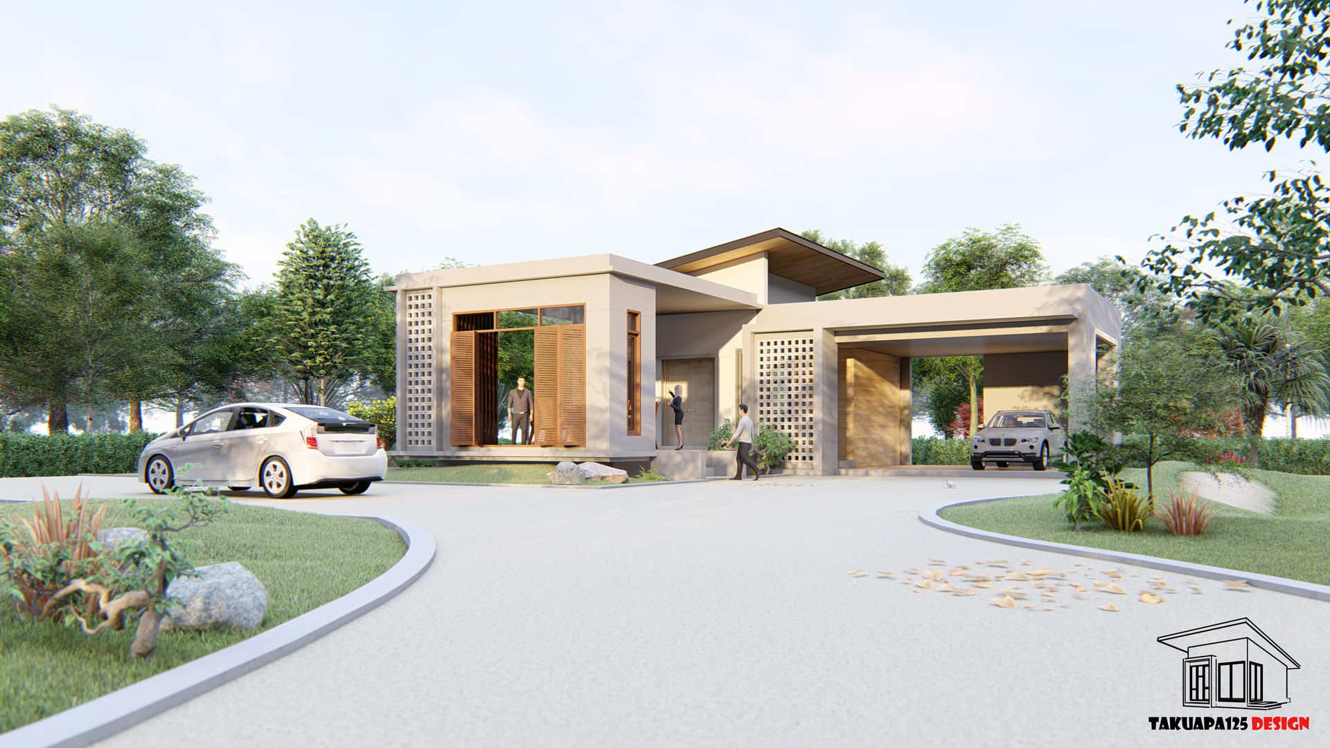 แบบบ้านพักอาศัย 1 ชั้น ค.ส.ล., Takuapa125 Takuapa125 Modern houses