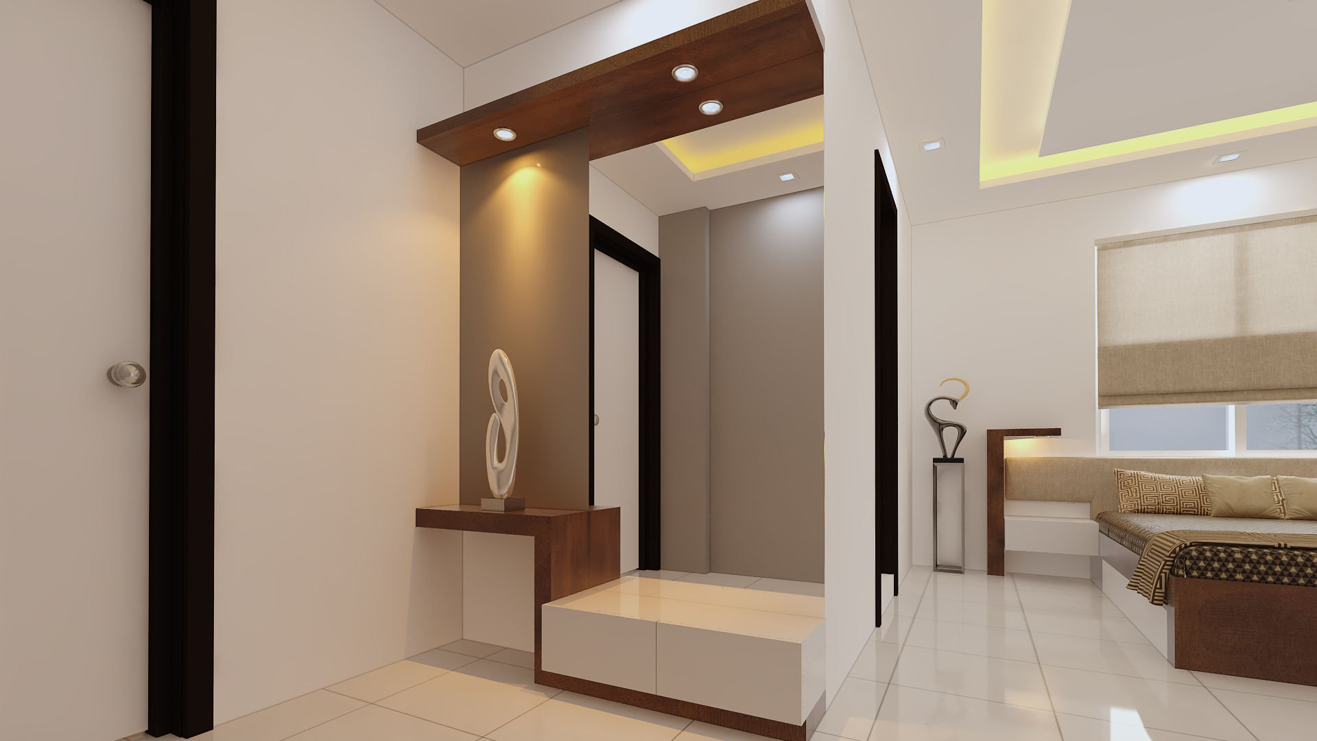 Lobby and bedroom, Fuze Interiors Fuze Interiors Modern style dressing rooms