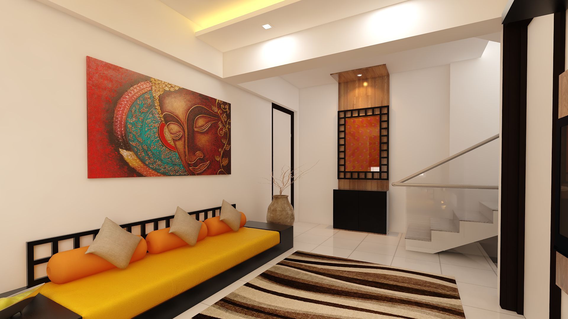 Lobby and bedroom, Fuze Interiors Fuze Interiors Ruang Keluarga Gaya Asia