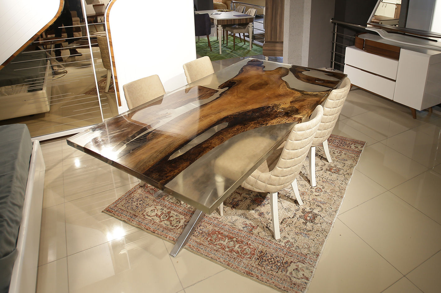 Epoksi Kütük Masalar, odywood odywood Rustic style dining room Tables