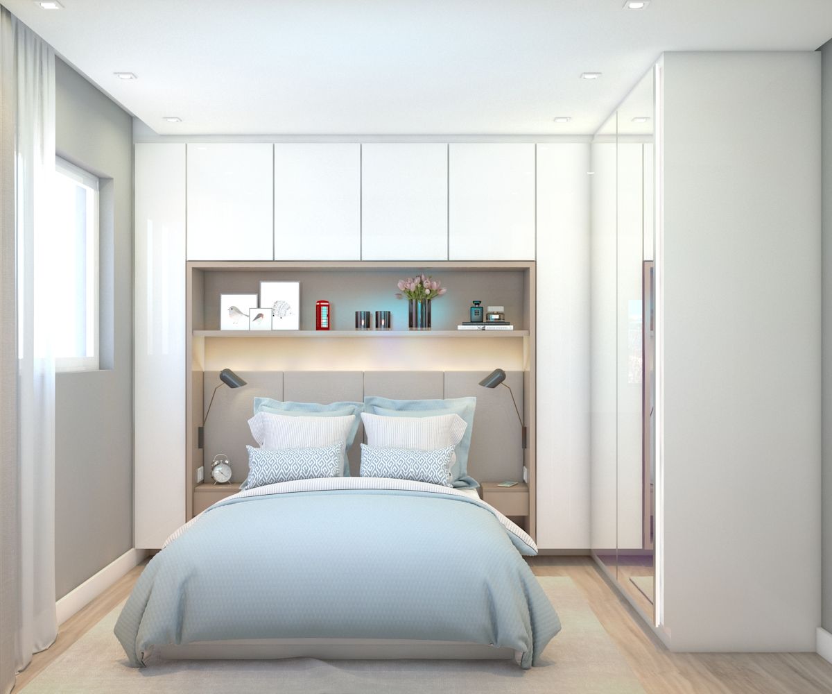 APTO 31, Artha Arquitetura Artha Arquitetura Minimalist bedroom Wood Wood effect