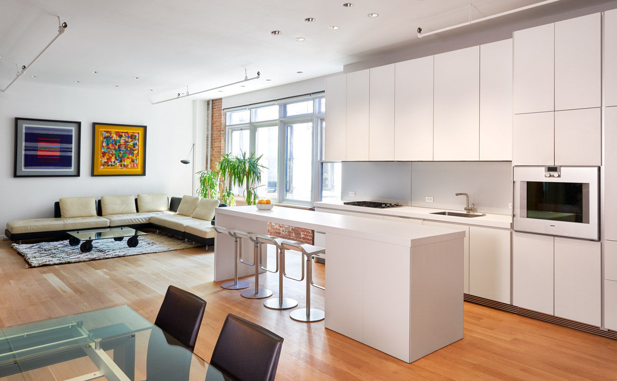 Soho Loft, KUBE architecture KUBE architecture Modern Kitchen modern,modern kitchen,nyc loft,modern apartment