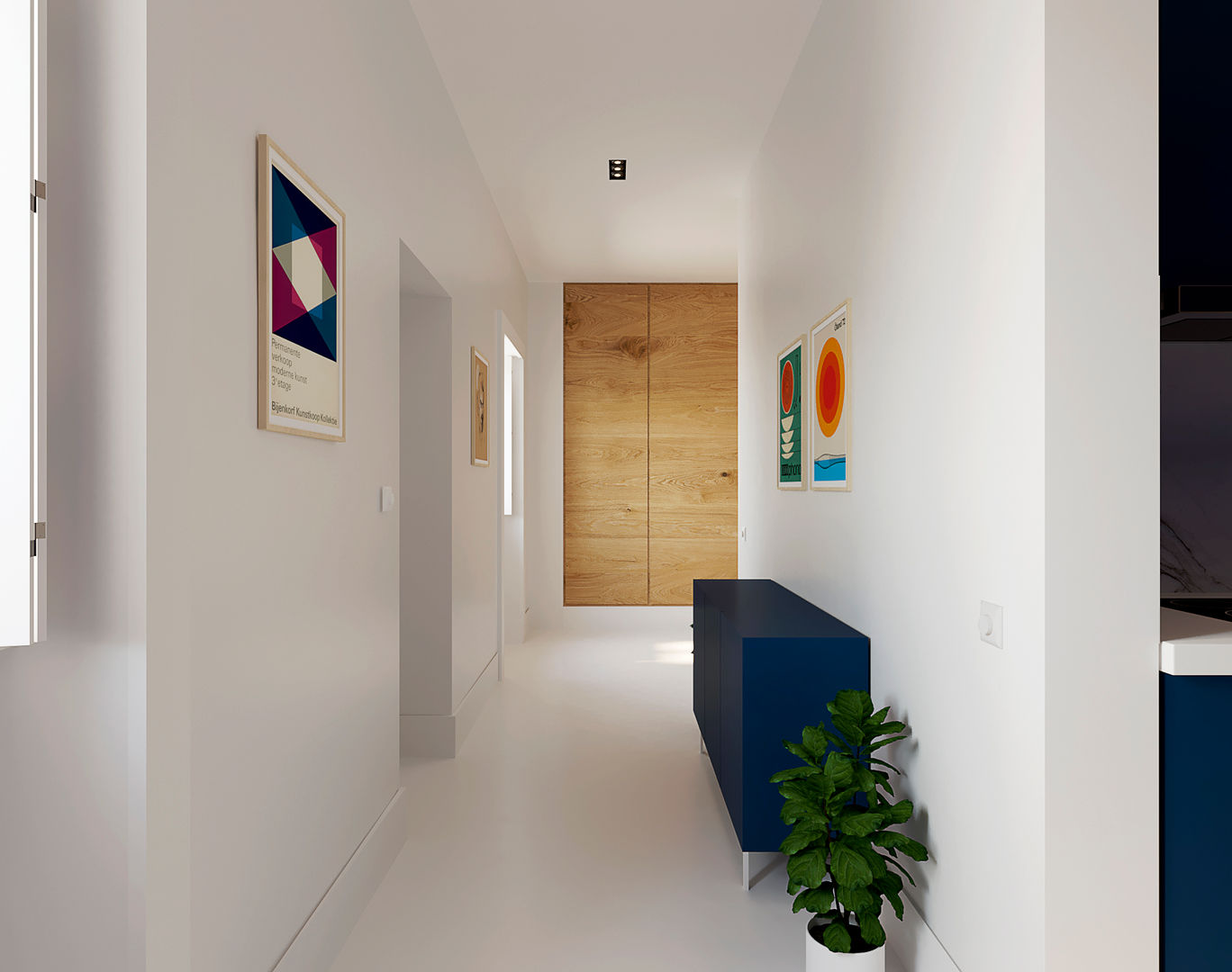 Casa XXS - entrance homify Minimalist corridor, hallway & stairs