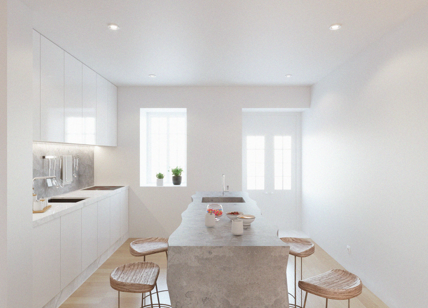 Casa das Muralhas, Corpo Atelier Corpo Atelier Minimalist kitchen