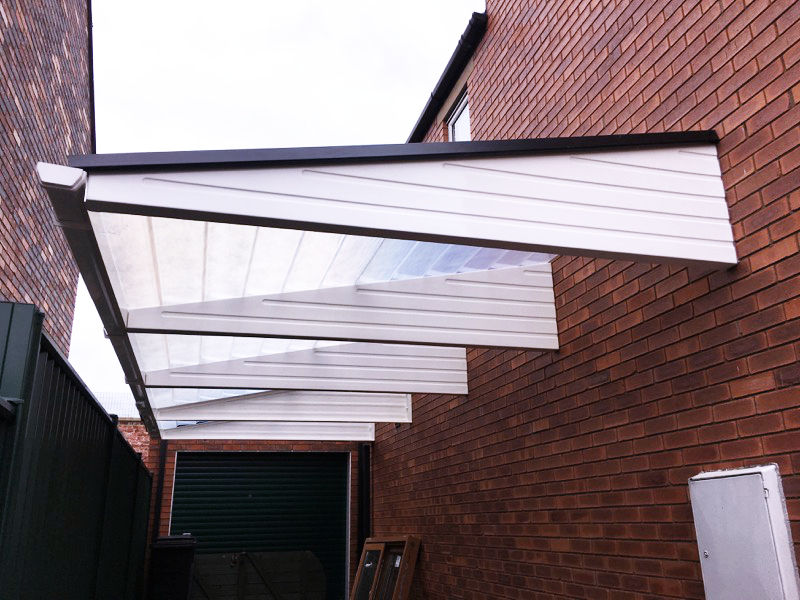 Drive way cantilever carport CarportsUK A2z Canopies,carports,canopies,drive canopy,driveway carport,white canopy,white carport