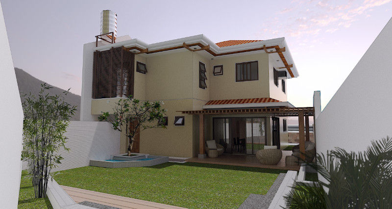 Major renovation and expansion project in Talisay City - Backyard and Garden area homify Multi-Family house