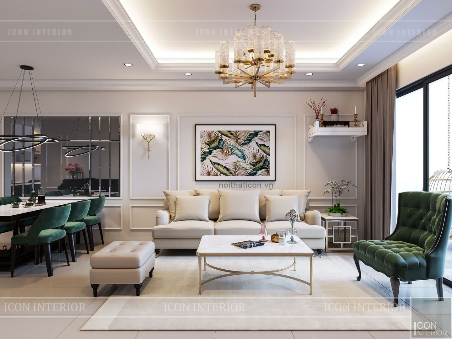 THIẾT KẾ CĂN HỘ CAO CẤP WILTON TOWER - Đẹp thanh lịch trong từng đường nét, ICON INTERIOR ICON INTERIOR Klasyczny salon