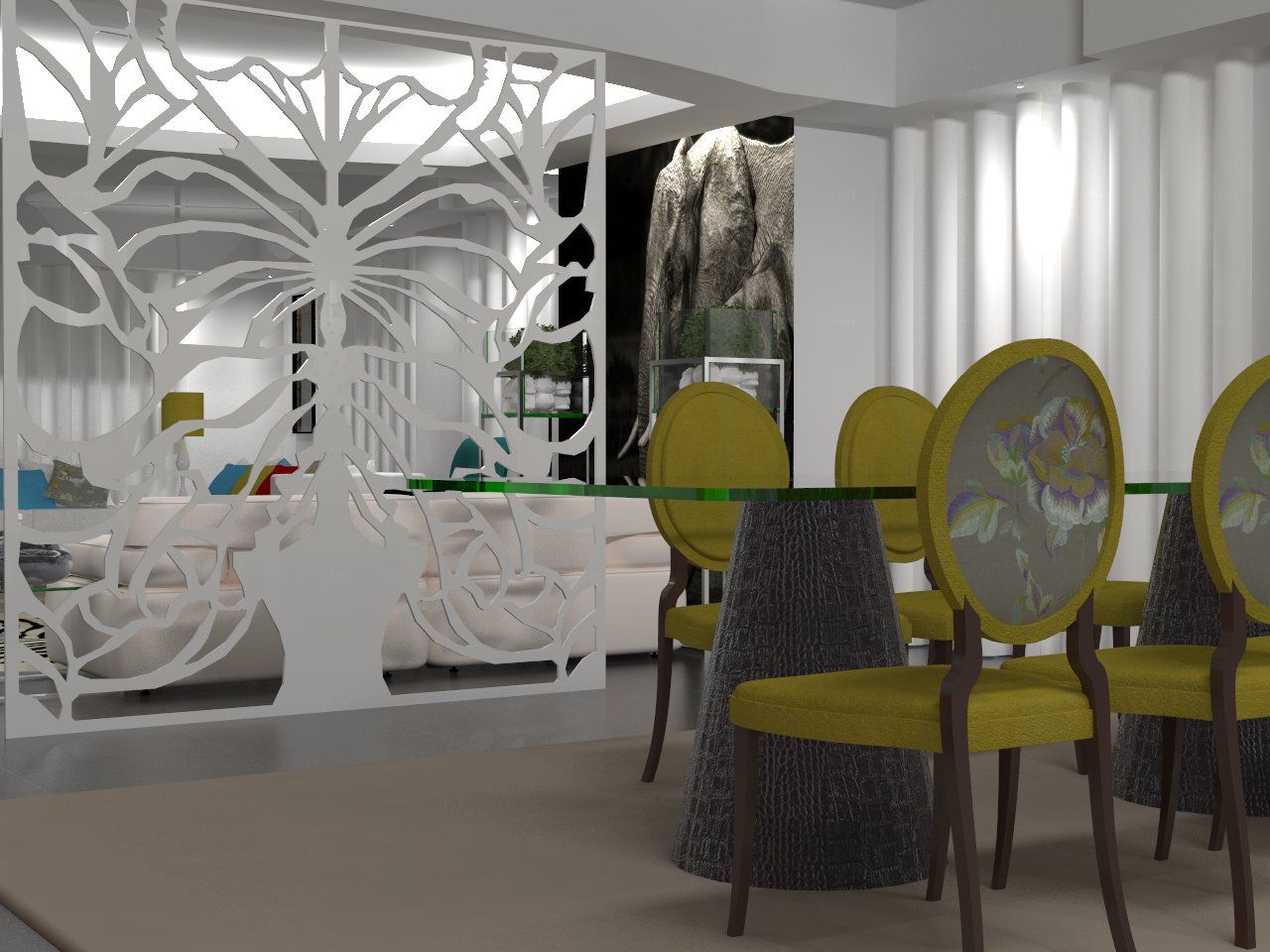 Apartamento no centro de Lisboa , Angelourenzzo - Interior Design Angelourenzzo - Interior Design Tropical style dining room