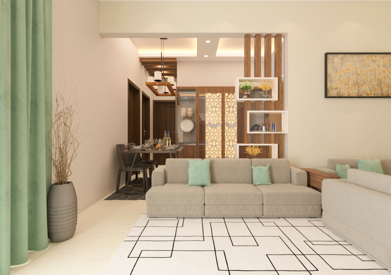 ANUJ SHARMA 3BHK, Samanta’s Studio Samanta’s Studio Столовая комната в стиле модерн Фанера